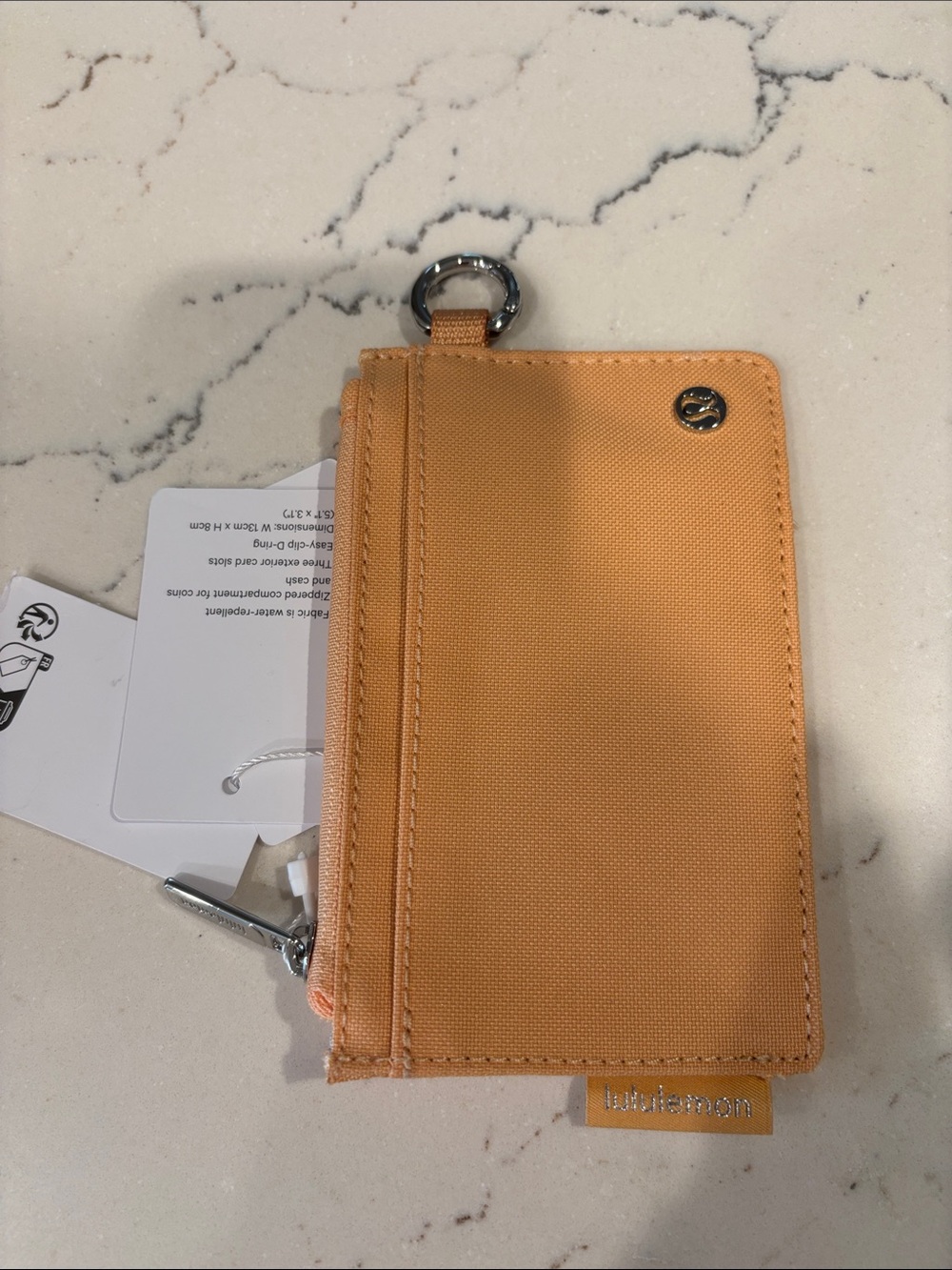 lululemon Clippable Card Case in Rock Melon w/ Silver Hardware NWT